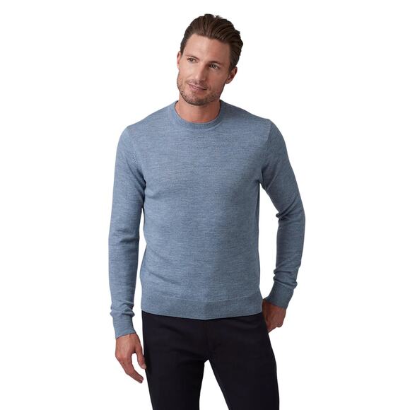 Raffi Mens Alfie Crew in Storm, Pullover Knit Sweater Top Size Medium - Picture 1 of 6